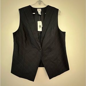 NWT Chico’s broker stripe kenlyn vest dark navy